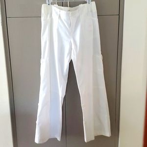 A&F (Abercrombie & Fitch) white 100% cotton wide leg cargos